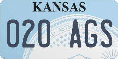 KS license plate 020AGS