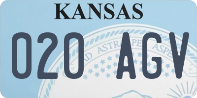 KS license plate 020AGV