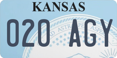 KS license plate 020AGY