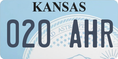 KS license plate 020AHR