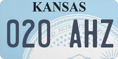 KS license plate 020AHZ