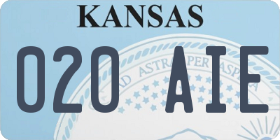 KS license plate 020AIE