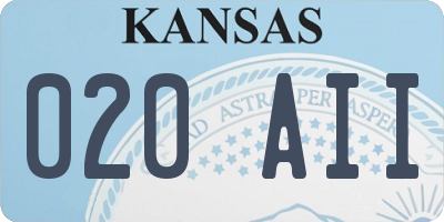 KS license plate 020AII