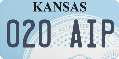 KS license plate 020AIP