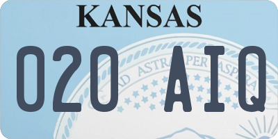 KS license plate 020AIQ
