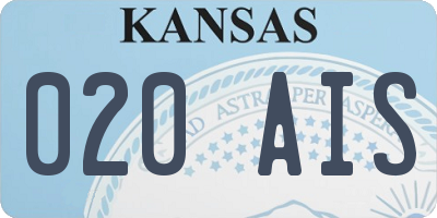 KS license plate 020AIS