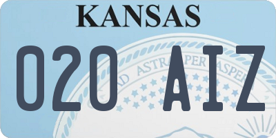 KS license plate 020AIZ