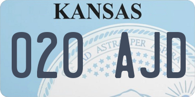 KS license plate 020AJD