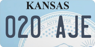 KS license plate 020AJE