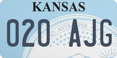 KS license plate 020AJG