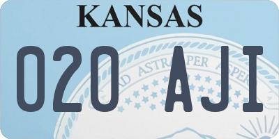 KS license plate 020AJI