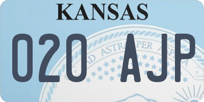 KS license plate 020AJP