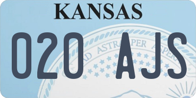 KS license plate 020AJS