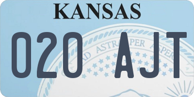 KS license plate 020AJT