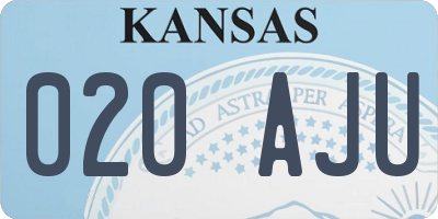 KS license plate 020AJU