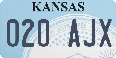 KS license plate 020AJX