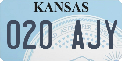 KS license plate 020AJY