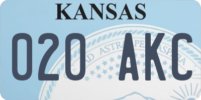 KS license plate 020AKC