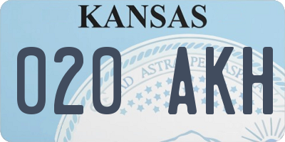 KS license plate 020AKH