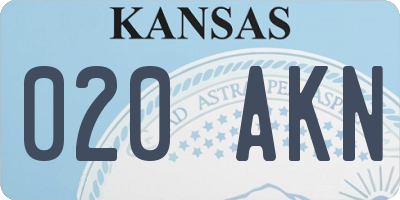 KS license plate 020AKN