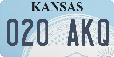 KS license plate 020AKQ