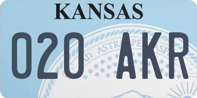 KS license plate 020AKR