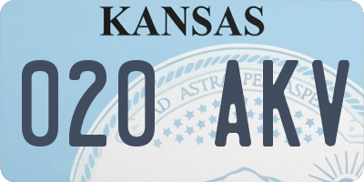 KS license plate 020AKV
