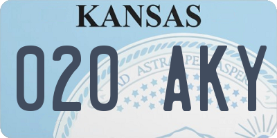 KS license plate 020AKY