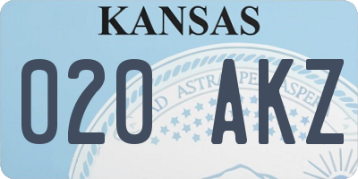 KS license plate 020AKZ