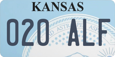 KS license plate 020ALF