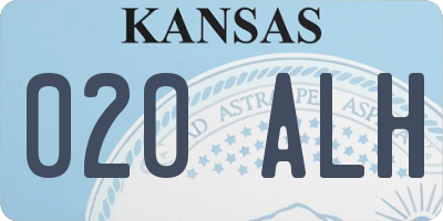 KS license plate 020ALH