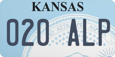 KS license plate 020ALP