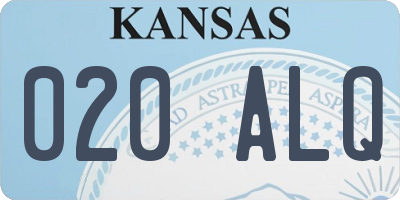 KS license plate 020ALQ