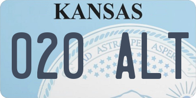 KS license plate 020ALT