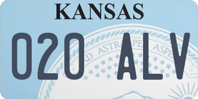 KS license plate 020ALV
