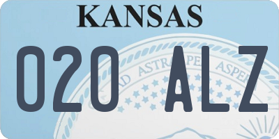 KS license plate 020ALZ