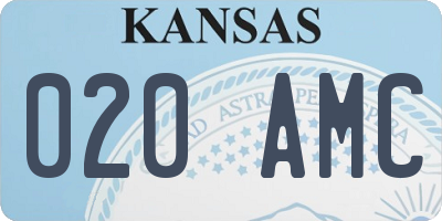 KS license plate 020AMC