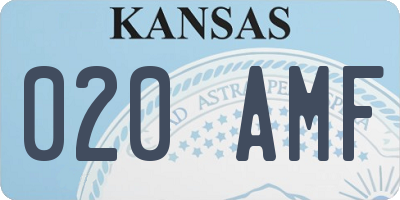 KS license plate 020AMF