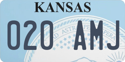 KS license plate 020AMJ