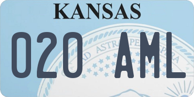 KS license plate 020AML