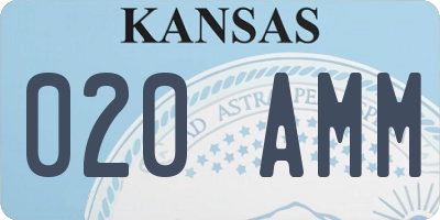 KS license plate 020AMM