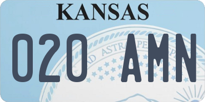 KS license plate 020AMN