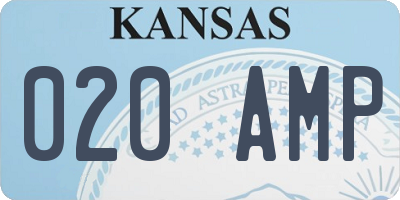 KS license plate 020AMP