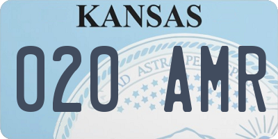 KS license plate 020AMR