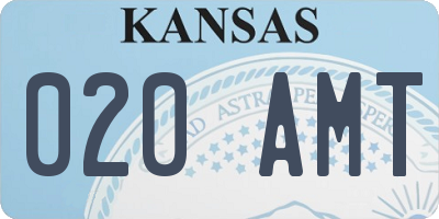 KS license plate 020AMT