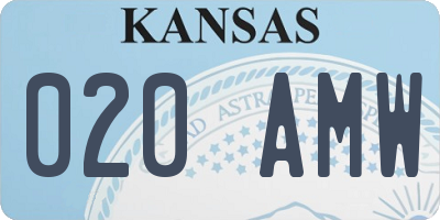 KS license plate 020AMW