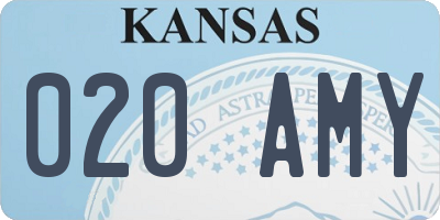 KS license plate 020AMY