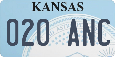 KS license plate 020ANC