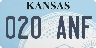 KS license plate 020ANF
