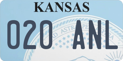 KS license plate 020ANL